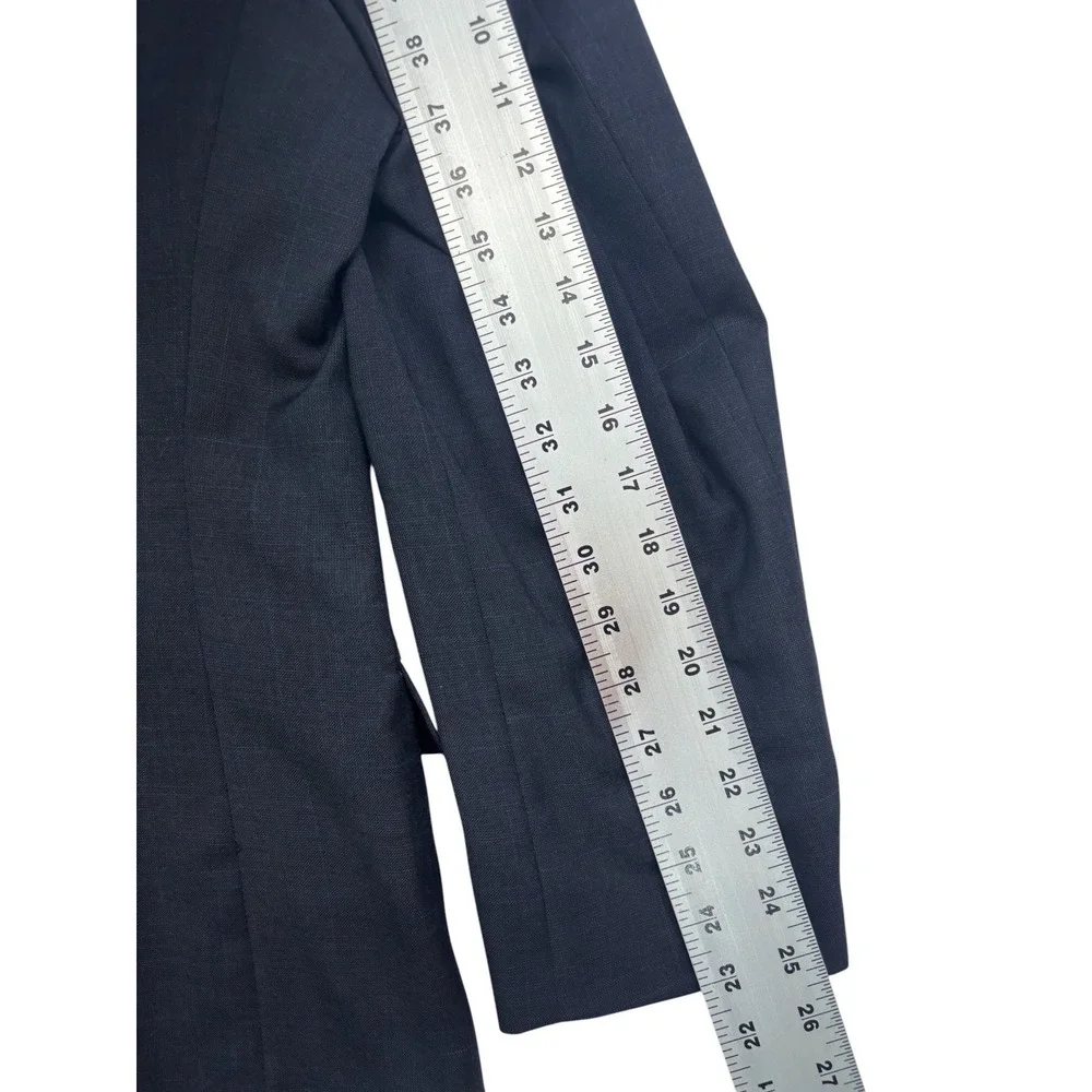 Ralph Lauren 42R 36x28 Charcoal Windowpane 2pc Pant Suit 100% Wool Stretch